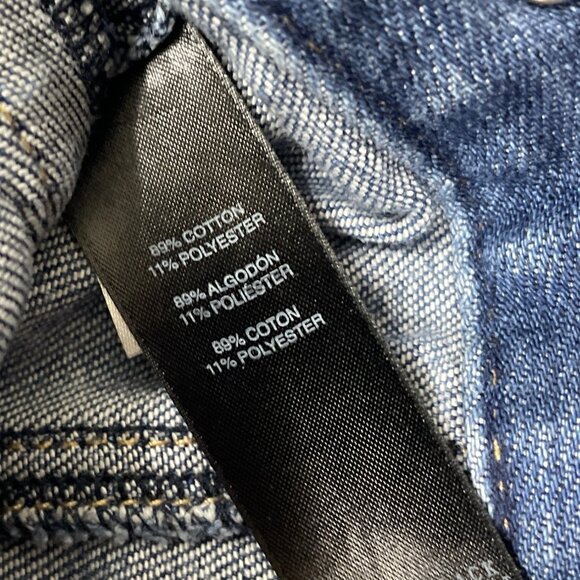 White House Black Market Women’s Blue Denim Button-Front Fitted Jacket Sz 4 - Picture 8 of 9